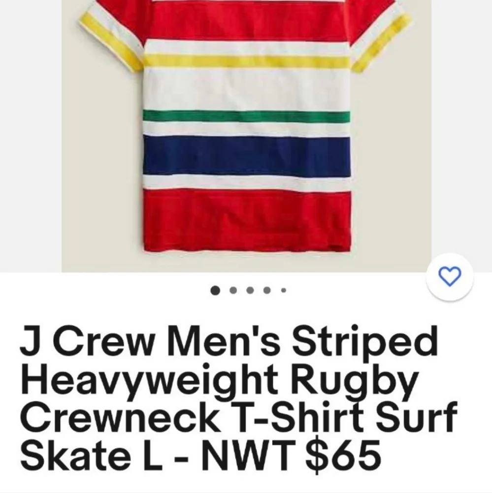 J.Crew Short-sleeve rugby crewneck shirt in stripe MED BNWT 1 LEFT $70